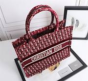 Christian Dior| Book Tote Burgundy  Oblique Embroidery - M1296Z - 36cm - 6