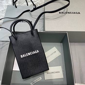 Balenciaga| Shopping Phone Holder In Black - 12x4.5x18cm