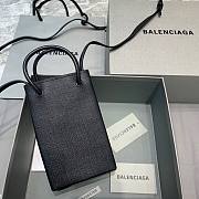 Balenciaga| Shopping Phone Holder In Black - 12x4.5x18cm - 2