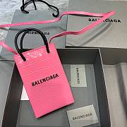 Balenciaga| Shopping Phone Holder In Pink Crocodile - 12x4.5x18cm - 1