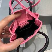 Balenciaga| Shopping Phone Holder In Pink Crocodile - 12x4.5x18cm - 3