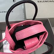 Balenciaga| Shopping Phone Holder In Pink Crocodile - 12x4.5x18cm - 2
