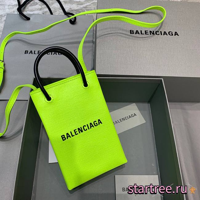 Balenciaga| Shopping Phone Holder In Green - 12x4.5x18cm - 1