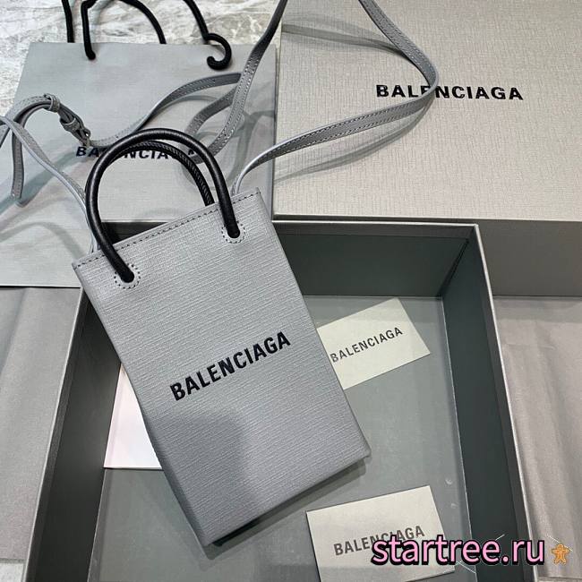 Balenciaga| Shopping Phone Holder In Grey - 12x4.5x18cm - 1