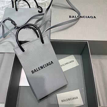 Balenciaga| Shopping Phone Holder In Grey - 12x4.5x18cm