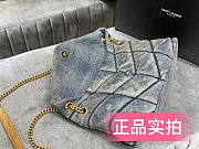 YSL| Loulou Puffer Medium Bag In Quilted Vintage Denim - 35 x 23 x 13.5 cm - 2