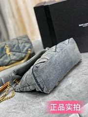 YSL| Loulou Puffer Medium Bag In Quilted Vintage Denim - 35 x 23 x 13.5 cm - 4