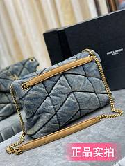 YSL| Loulou Puffer Medium Bag In Quilted Vintage Denim - 35 x 23 x 13.5 cm - 6