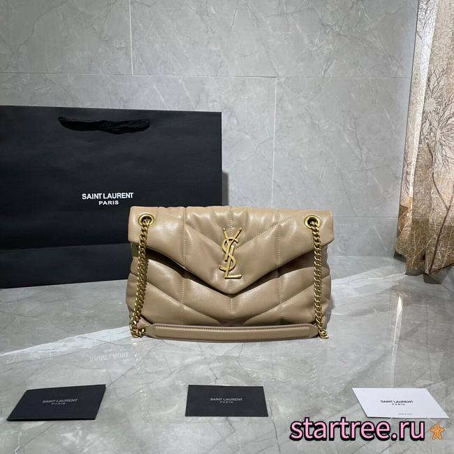 YSL| Loulou Puffer Small Bag In Quilted Lambskin Beige - 29x17x11cm - 1