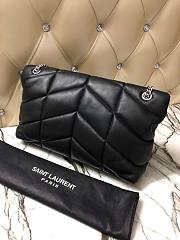 YSL| Loulou Puffer Medium Bag In Quilted Lambskin Black Silver - 35x23x13.5cm - 4