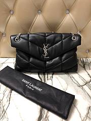 YSL| Loulou Puffer Medium Bag In Quilted Lambskin Black Silver - 35x23x13.5cm - 5