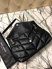 YSL| Loulou Puffer Medium Bag In Quilted Lambskin Black Silver - 35x23x13.5cm - 6