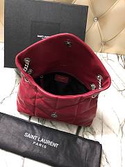 YSL| Loulou Puffer Small Bag In Quilted Lambskin Red Silver - 29x17x11cm - 2