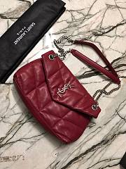 YSL| Loulou Puffer Small Bag In Quilted Lambskin Red Silver - 29x17x11cm - 4
