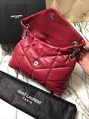YSL| Loulou Puffer Small Bag In Quilted Lambskin Red Silver - 29x17x11cm - 5