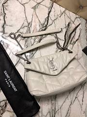 YSL| Loulou Puffer Small Bag In Quilted Lambskin White Silver - 29x17x11cm - 4