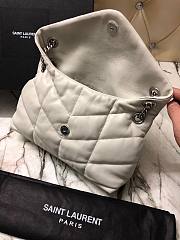 YSL| Loulou Puffer Small Bag In Quilted Lambskin White Silver - 29x17x11cm - 3