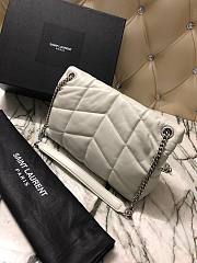 YSL| Loulou Puffer Small Bag In Quilted Lambskin White Silver - 29x17x11cm - 2