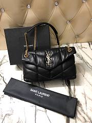 YSL| Loulou Puffer Small Bag In Quilted Lambskin Black Golden - 29x17x11cm - 1