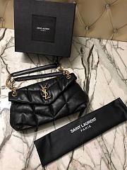 YSL| Loulou Puffer Small Bag In Quilted Lambskin Black Golden - 29x17x11cm - 6