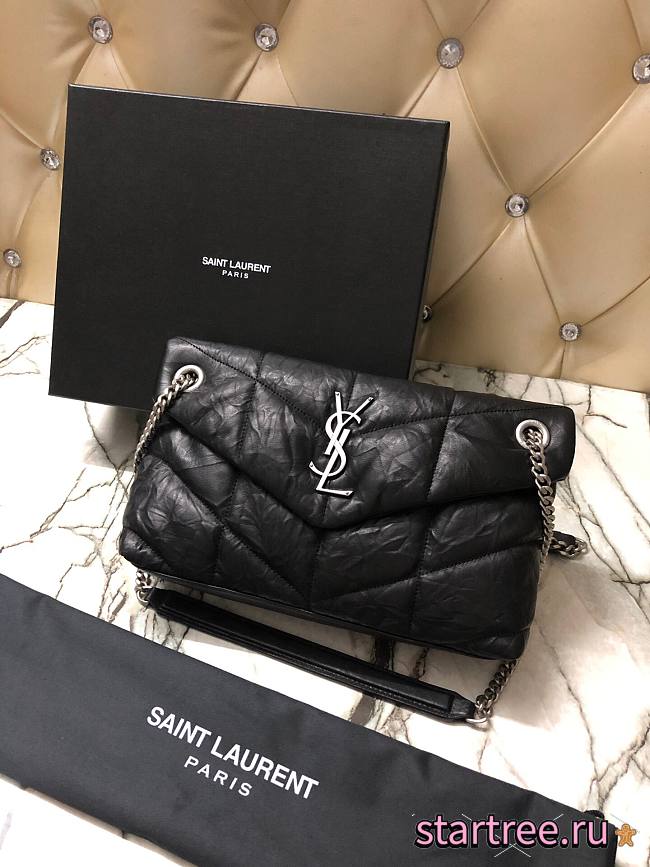 YSL| Loulou Puffer Small Bag In Quilted Matte Leather Black - 29x17x11cm - 1