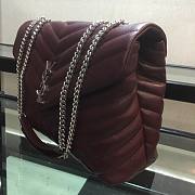 YSL| Loulou Small Chain Dark Red Shoulder Bag - 30x10x22cm - 5