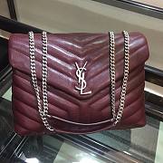 YSL| Loulou Small Chain Dark Red Shoulder Bag - 30x10x22cm - 2