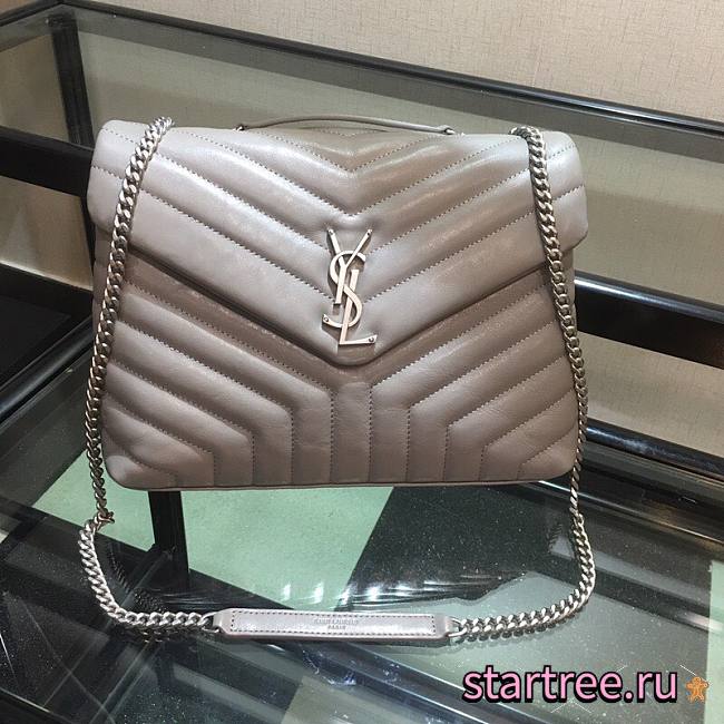 YSL| Loulou Small Chain White Shoulder Bag - 30x10x22cm - 1
