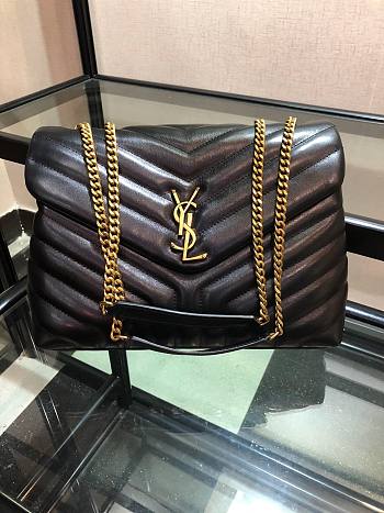 YSL| Loulou Chain Black Shoulder Bag Golden - 30x10x22cm