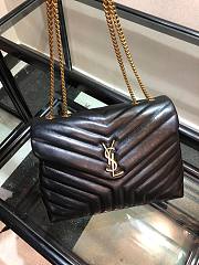 YSL| Loulou Chain Black Shoulder Bag Golden - 30x10x22cm - 4