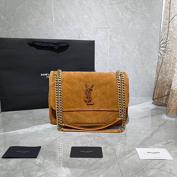 YSL| Niki Medium In Suede Brown - 28×20×8cm