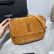 YSL| Niki Medium In Suede Brown - 28×20×8cm - 2