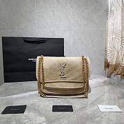 YSL| Niki Medium In Suede Beige - 28×20×8cm - 1