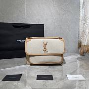 YSL| Niki Medium In Cotton Canvas And Vintage Leather - 28×20.5×8.5cm - 1