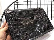 YSL| Niki Crocodile-Embossed Shoulder Bag Black Patent - 28x20x8.5cm - 2