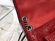YSL| Niki Crocodile-Embossed Shoulder Bag Red Patent - 28x20x8.5cm - 6