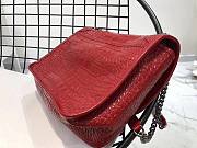YSL| Niki Crocodile-Embossed Shoulder Bag Red Patent - 28x20x8.5cm - 4