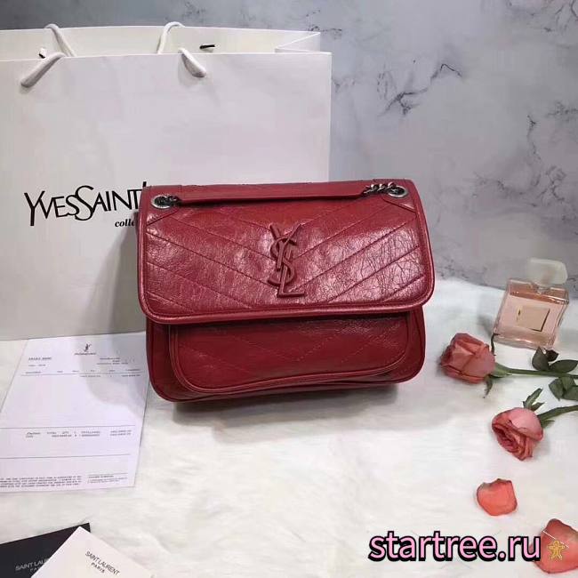 YSL| Niki Shoulder Bag Red - 28x20x8.5cm - 1