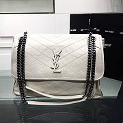 YSL| Niki Medium In Crinkled Vintage Leather White - 32x9x22cm - 1