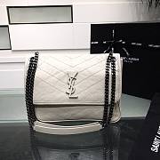 YSL| Niki In Crinkled Vintage Leather White - 28x9x19cm - 1