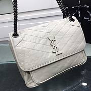 YSL| Niki In Crinkled Vintage Leather White - 28x9x19cm - 3