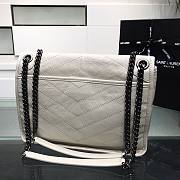 YSL| Niki In Crinkled Vintage Leather White - 28x9x19cm - 2