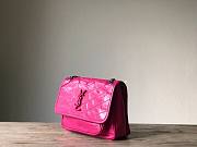 YSL| Niki Small In Crinkled Vintage Leather Pink - 22cm - 2