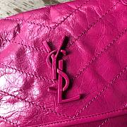 YSL| Niki Small In Crinkled Vintage Leather Pink - 22cm - 6