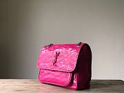 YSL| Niki Large In Crinkled Vintage Leather Pink - 32x24x9.5cm - 5