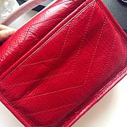 YSL| Niki Baby In Crinkled Vintage Leather Red - 22x16.5x12cm - 3