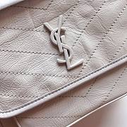 YSL| Niki Baby In Crinkled Vintage Leather White - 22x16.5x12cm - 2
