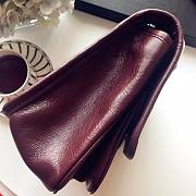 YSL| Niki Baby In Crinkled Vintage Leather Red Wine - 22x16.5x12cm - 5