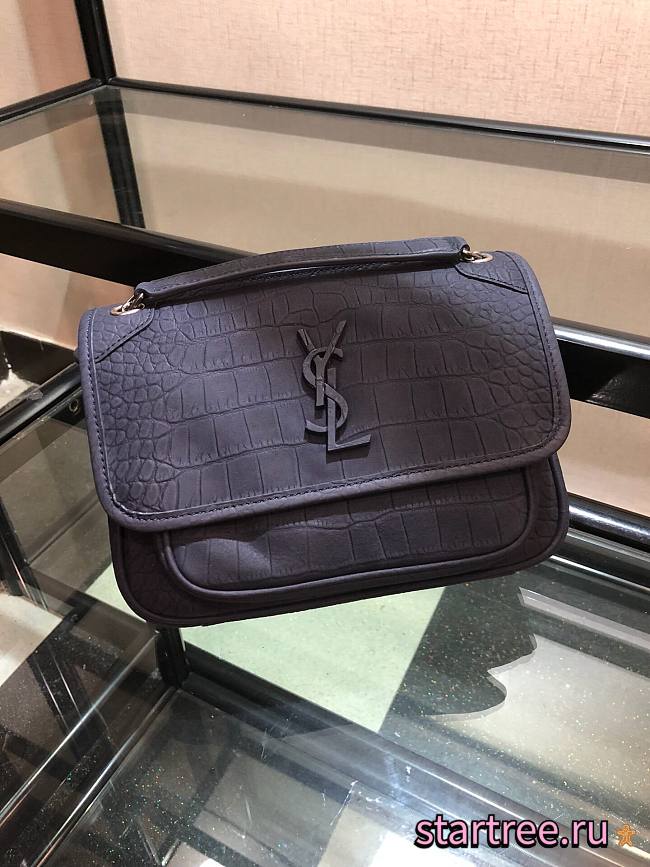 YSL| Niki Baby In Matte Crocodile Pattern -  21x16x7.5cm - 1