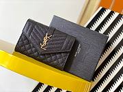 YSL| Monogram Small Envelope Wallet Black - 13,5 x 9,5 x 3 cm - 1